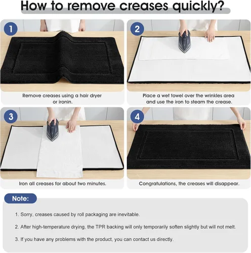 Vista 8 de Alfombras de baño de 24 x 17 pulgadas, microfibra extra suave y absorbente, parte trasera antideslizante, secado rápido, lavable a máquina, tapetes