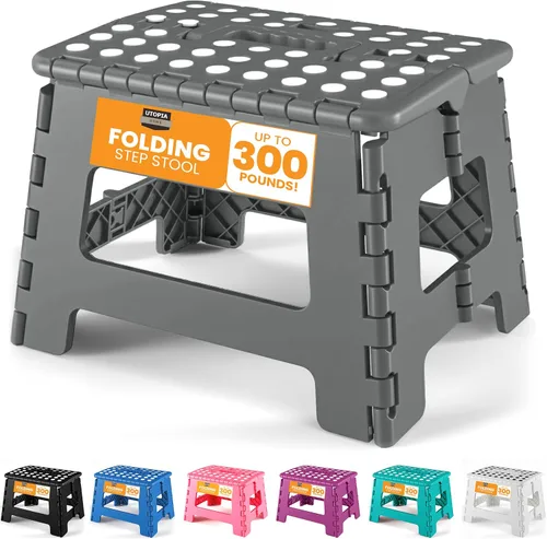 Vista 9 de Utopia Home - Taburete plegable, taburete de pie de 9 pulgadas de ancho, soporta hasta 300 libras, de plástico ligero para cocina, baño y sala