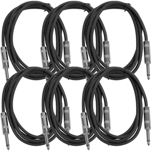 Vista 31 de Seismic Audio SASTSX-10Red-6PK 10 pies TS de 1/4 de pulgada, cable para guitarra, instrumento o parche, color rojo