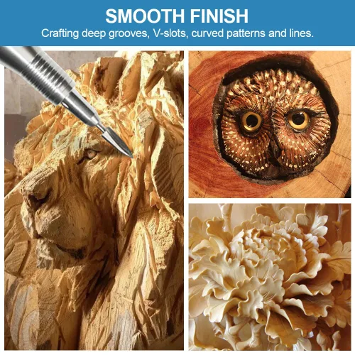 Vista 5 de Herramientas de tallado de madera para herramienta rotativa, 5 piezas de herramientas de carpintería HSS Juego de brocas de grabado