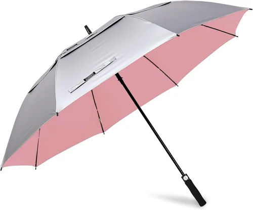 Vista 12 de G4Free Paraguas de golf con protección UV de 47/54/62/68 pulgadas, con apertura automática, doble toldo con ventilación de gran tamaño, extra