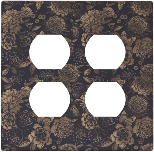 Vista 48 de William Morris Floral Boho Azul Medianoche Azul Bohemio Flor 1 Banda Dúplex Cubierta de Salida Decorativa Receptáculo Único Interruptor Eléctrico