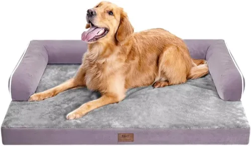 Vista 33 de Cama ortopédica impermeable para perros pequeños, cama para perros de tamaño mediano, cómoda cama para mascotas y gatos con lados, funda extraíble