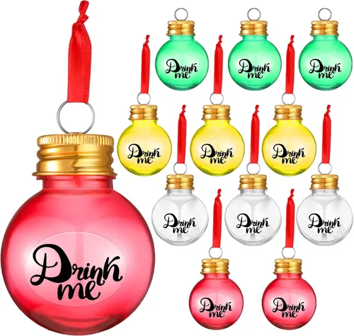Vista 8 de Bolas de adornos de plástico transparente para Navidad, árbol rellenable de plástico, adornos colgantes para botella de agua, bombillas para Plata