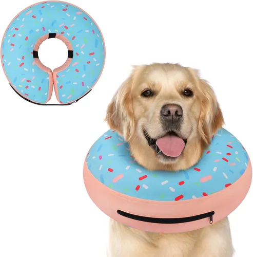 Vista 52 de Supet Collar inflable de cono para perro alternativo después de la cirugía, collar de dona para recuperación de cuello de perro, cono suave