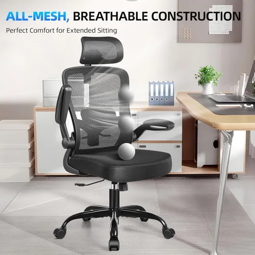 Vista 7 de FelixKing Silla de Oficina, Silla de Escritorio con Soporte Lumbar Ajustable, Silla de Computadora Ergonómica con Respaldo Alto y Respaldo