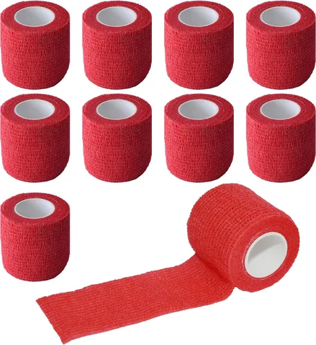 Vista 19 de Paquete de 9 vendajes autoadhesivos de 1 pulgada x 5 yardas para tobillos, muñecas, dedos, deportes, cinta veterinaria cohesiva transpirable