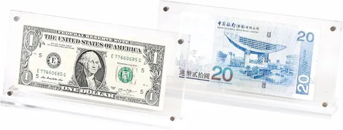 Vista 3 de IEEK Marco acrílico para billetes de dólar, soporte de papel transparente para coleccionistas, protector de billetes de dólar, soporte de exhibición
