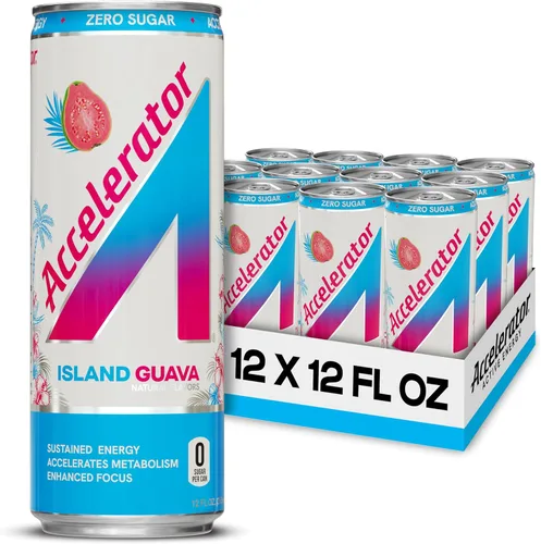 Vista 21 de Bebida energética Accelerator, sabor naranja y mango, 12 onzas (paquete de 12), sin azúcar, energía sostenida de cafeína 100% natural