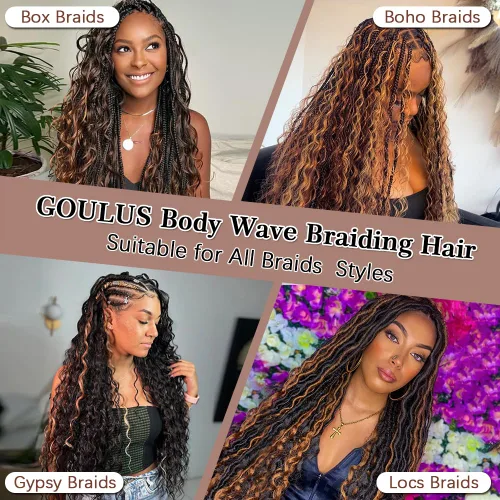 Vista 14 de Body Wave Bulk Human Hair For Braiding #27 Honey Blonde Boho Braids Human Hair Brading Hair Extensions 100g One Bundle Wet and Wavy Human Braiding
