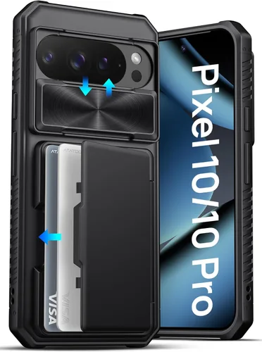 Vista 21 de ATATOO Funda tipo cartera para Google Pixel 10 Pro XL, tarjetero integrado (3-5 tarjetas) [bloqueo RFID] y cubierta de cámara deslizante, protección