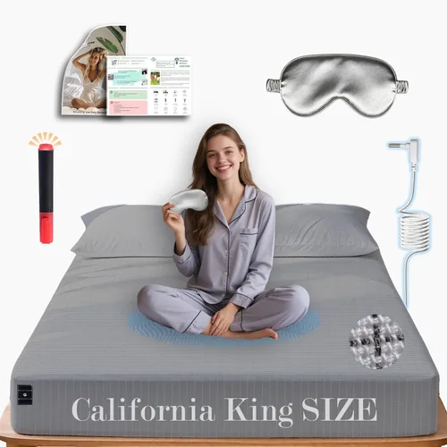 Vista 10 de Ali King Sábanas de Conexión a Tierra - Tamaño Individual, Algodón Suave con Fibra de Plata, Bolsillo Profundo de 15 Pulgadas, Sábanas Ajustables