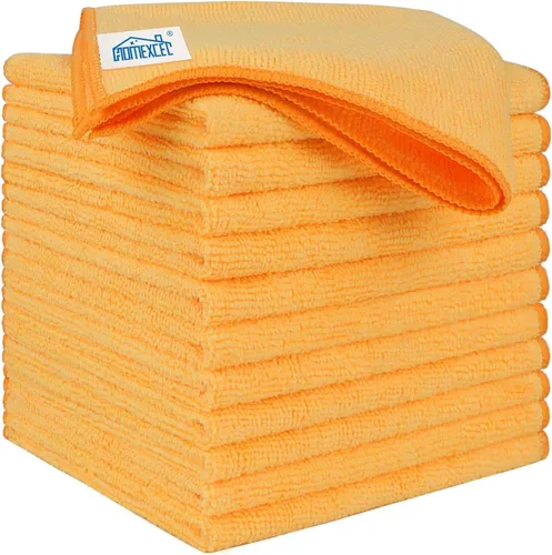 Vista 38 de HOMEXCEL Paquete de 6 paños de limpieza de microfibra negros, toallas de microfibra de 12.5 x 12.5 pulgadas para automóviles, paño de lavado