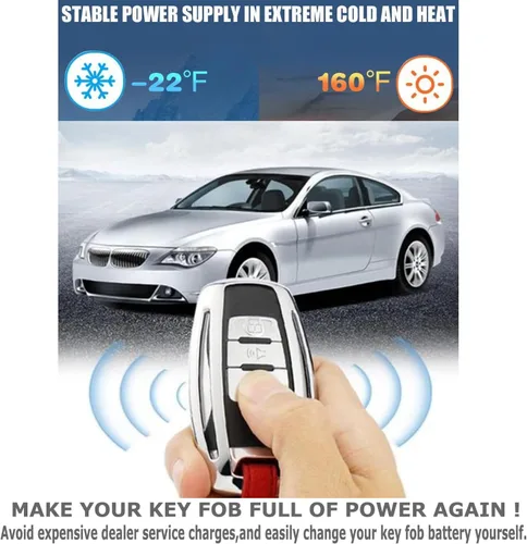 Vista 6 de Batería de repuesto para llavero Nissan (Rogue Altima Sentra Versa Pathfinder Murano Maxima Kicks Titan Frontier Armada Leaf Juke Quest 370Z GT-R)