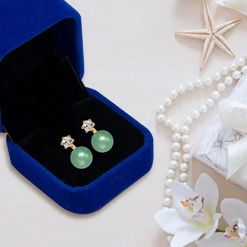 Vista 37 de Jade Earrings Studs,Green Jade Earrings for Women,925 Sterling Silver Earrings Studs for Sensitive Ears,Handmade Jade Earrings for Birthday