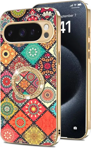 Vista 51 de nancheng for Google Pixel 6 Case for Girls Women Stylish Luxury Bees Design Case with Ring Stand Holder + Strap Lanyard Shockproof Protection Cover