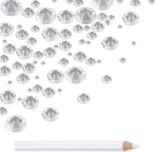 Vista 16 de LPBeads 3456 piezas de diamantes de imitación AB para arte de uñas, cuentas redondas con parte trasera plana, gemas de cristal, 6 tamaños