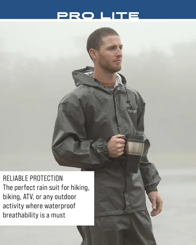 Vista 6 de FROGG TOGGS Traje de lluvia Pro Lite para hombre, impermeable, transpirable, protección confiable contra la intemperie húmeda