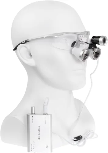 Vista 5 de Bestlife 0.138x16.535 in Dental Medical Binocular Loupes con lámpara de luz principal (Plata)