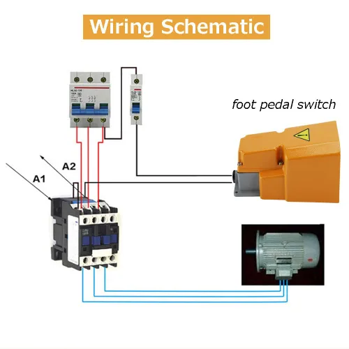Vista 6 de Interruptor de pie para herramientas eléctricas, interruptor de pedal de pie de 250 V 10 A, con protección, resistente al aceite y resistente al