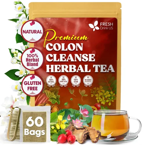 Vista 120 de FreshDrinkUS, 135 bolsas de té de jengibre y cúrcuma premium, ingredientes 100% naturales, mezcla hecha a mano de té de hierbas de cúrcuma