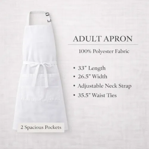 Vista 8 de Delantal de cocina personalizado para hornear con dos bolsillos, correa ajustable para el cuello para cocina, y hornear, herramientas de panadería