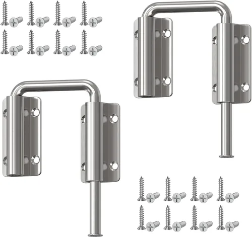 Vista 10 de Cerradura de bucle de puerta corredera mejorada, cierre de puerta de aleación de aluminio multiángulo de 90/180 grados para puerta de granero