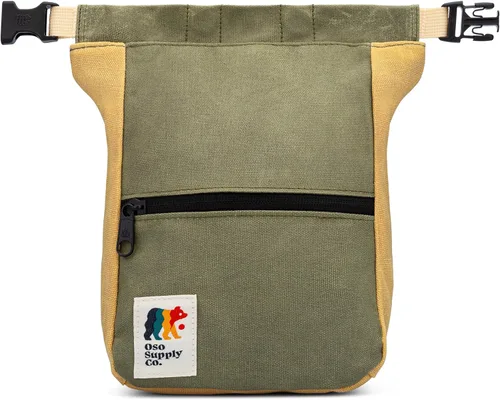 Vista 17 de Kulshan Bouldering Bucket, bolsa de tiza de gran tamaño para escalada en roca, maceta de tiza con cierre magnético enrollable, bucle de cepillo