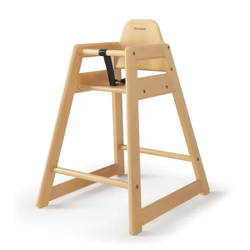 Vista 8 de Foundations Neat Seat Trona de madera para restaurantes, fácil de limpiar, pies "sin puntas", arnés de seguridad de 3 puntos, madera dura duradera