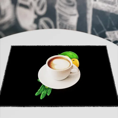 Vista 7 de Green Parrot Placemats Set of 6 Resistant Table Mats Washable Place Mats for Dinner Party Table Decoration