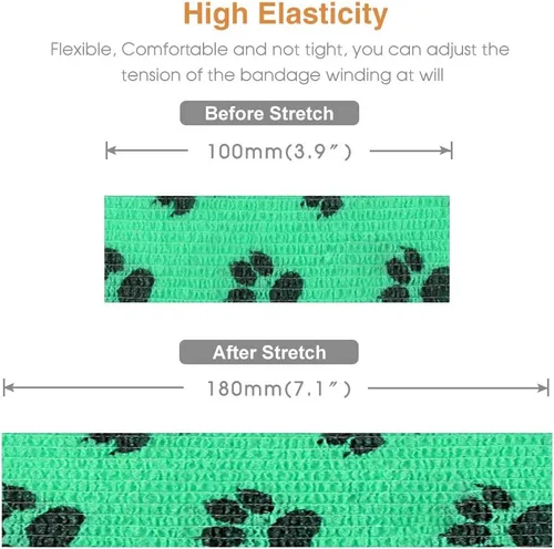 Vista 5 de AUPCON Vet Wrap - Vendajes cohesivos a granel, vendaje autoadhesivo, envoltura autoadhesiva no tejida para perros, mascotas, animales y esguinces