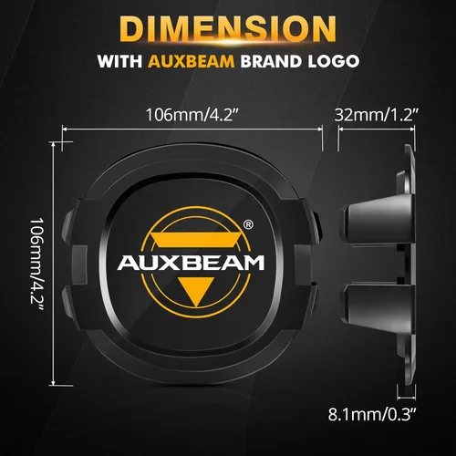 Vista 5 de Auxbeam Cubiertas protectoras redondas de la serie P4, tapa de lente LED negra de 4 pulgadas, protector contra impactos contra el polvo y cumple