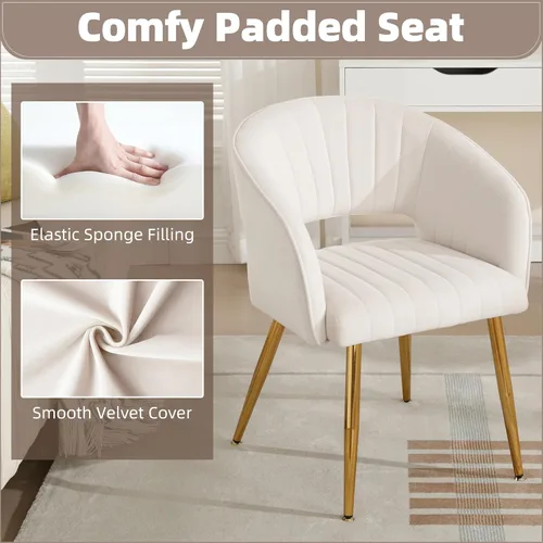 Vista 103 de ABET Silla de escritorio con ruedas, silla de terciopelo para oficina en casa, sillón giratorio con base dorada, sillas decorativas modernas