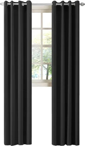 Vista 110 de LA PALMA Cortinas opacas con aislamiento térmico y ojales, para sala de estar, dormitorio, paquete de 2 paneles Aqua