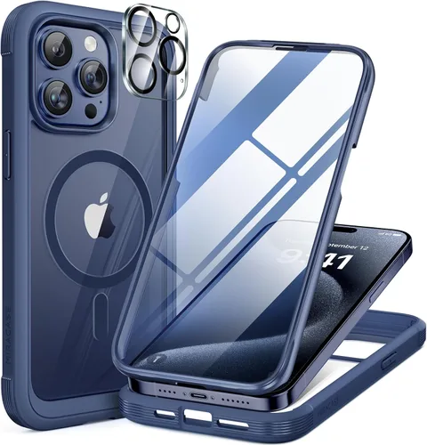 Vista 247 de Miracase Glass Series - Funda para iPhone 11 de 6.1 pulgadas, funda resistente de cuerpo completo mejorado con protector de pantalla de vidrio Negro