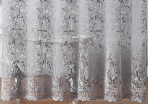 Vista 7 de Warm Home Designs Pequeña cortina de ducha de encaje negro. Patrón de hojas gótico rústico. 36 x 72 pulgadas. Cortina de ducha estilo granja