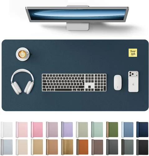 Vista 97 de YSAGi Protector de cuero para escritorio, alfombrilla de escritorio de oficina, alfombrilla grande para mouse, antideslizante, de piel sintética