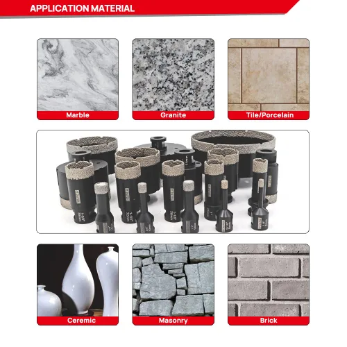 Vista 5 de DT-DIATOOL Daimond - Broca de núcleo de 1-12 pulgadas, sierra de agujero soldado al vacío con perforación de rosca de 58 pulgadas - 11 para azulejos