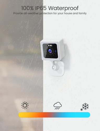 Vista 5 de 2K Home - Cámara de seguridad para mascotas para interiores de 2.4 GHz con visión nocturna, audio de 2 vías para perro/gato, con cable, detección