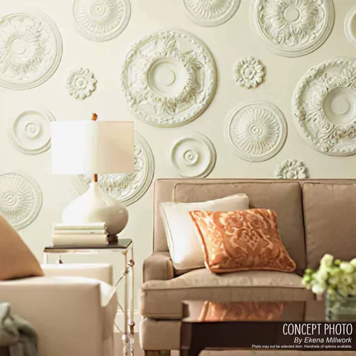 Vista 7 de Ekena Millwork CM20DRFCS - Medallón de techo Deria, 20 1/4 pulgadas de diámetro x 1 1/2 pulgadas de diámetro