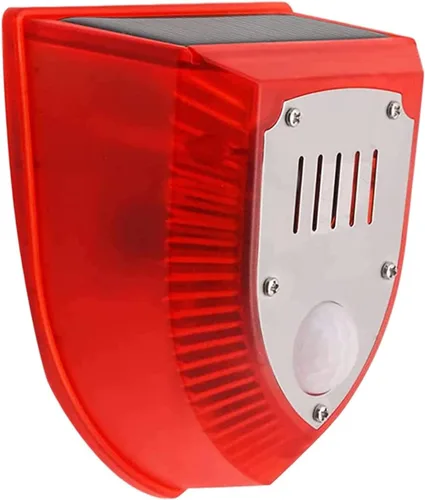 Vista 11 de Paquete de 2 luces solares de seguridad, impermeables, PIR 6 LED, sensor de movimiento, luz intermitente, sonidos de disparo de 129 dB y advertencia