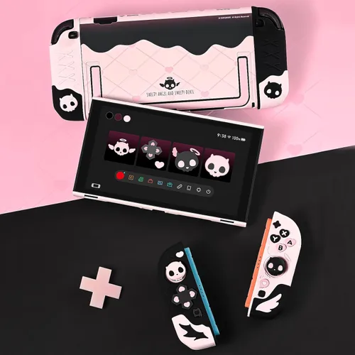 Vista 8 de Geekshare Protective Case Set Compatible with switch 2, PC Back Plate with Silicone Joysticks Covers, Includes 2 Thumb Grips, Waterproof Protection