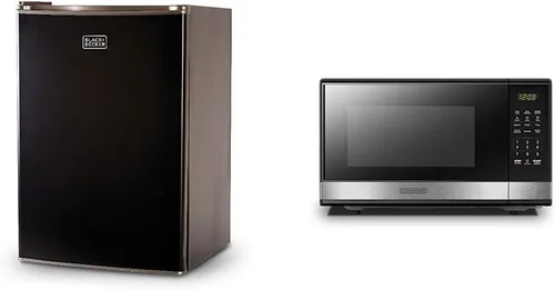Vista 19 de BLACK+DECKER BCRK25B - Refrigerador compacto Energy Star de una sola puerta con congelador, 2.5 pies cúbicos, negro y horno microondas COMFEE