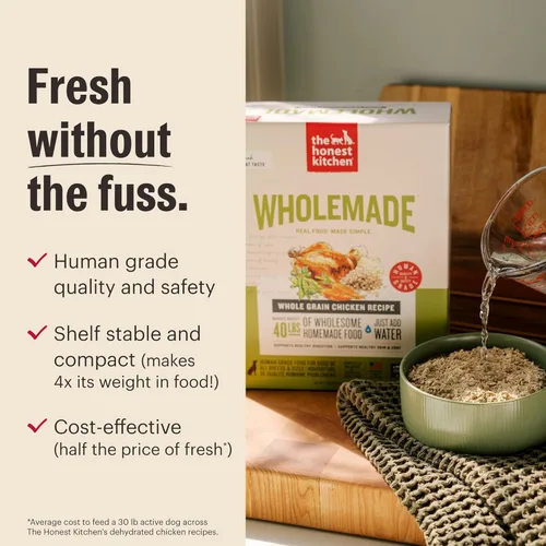 Vista 9 de The Honest Kitchen Human Grade Wholemade Alimento deshidratado para perros, alimento integral para perros, carne de res y salmón, 4 libras