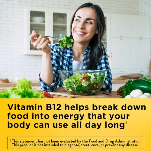 Vista 2 de Nature Made Vitamina B12 3000 mcg, B12 Sublingual Fácil de Tomar para el Apoyo del Metabolismo Energético, 40 Comprimidos de Disolución Rápida Sin