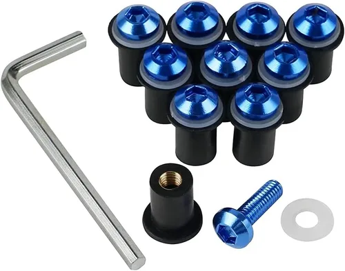 Vista 7 de Kit de tornillos, tuercas, arandelas, clips para parabrisas Honda CBR1000RR 2004 2007 05 06 07 CBR 1000 RR, pernos de parabrisas, tornillos, Negro