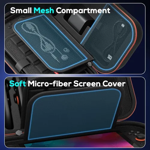 Vista 4 de Auarte Charge inside Carrying Case for Nintendo Switch 2 2025 Switch OLED Switch with Adapter and for Joy Cons Storage, Travel Case for Switch 2