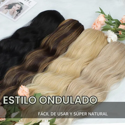 Vista 9 de FREEMEIGE Extensión de cola de caballo, extensiones de cola de caballo con cordón, 22 pulgadas de largo, rizadas, onduladas, extensiones de cabello