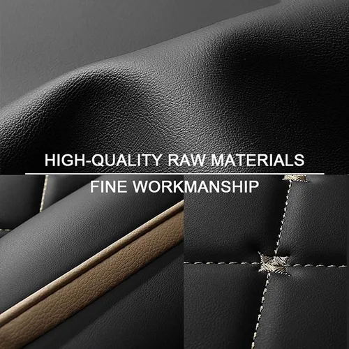 Vista 6 de GLUNT Leather Car Seat Cover Sets for Opel Zafira A MPV, 1999-2005, Split Bench Back Seat Covers - Full Set Cushion Front Rear Seat, Vehicle Seat