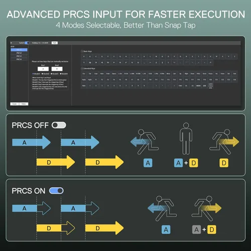 Vista 6 de Redragon K585 HE Rapid Trigger Teclado para juegos, teclado mecánico con cable de una sola mano de 8K con interruptor magnético sedoso UltraMag 100%